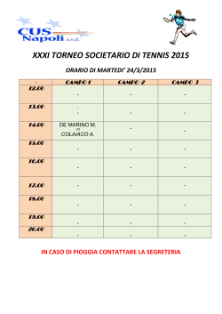 XXXI TORNEO SOCIETARIO DI TENNIS 2015