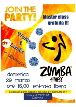 Domenica 29 Marzo Lezione Gratuita di Zumba