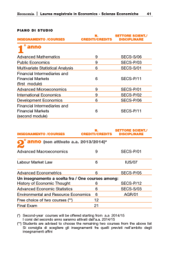Economics - Universit&agrave; degli Studi di Udine