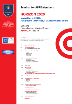 Innovation in H2020: Fast track to innovation, SME instrument and IPR
