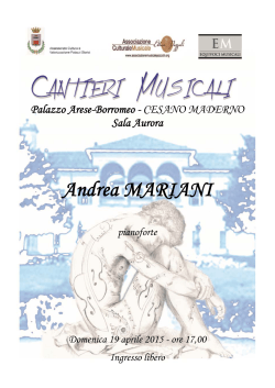 sala Cantieri Musicali 2015 - Associazione Culturale Musicale Ettore