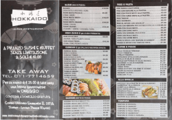 il nostro menu - Ristorante Giapponese Hokkaido
