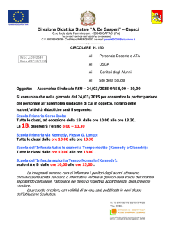 Domani 24/03/2015 Assemblea Sindacale RSU