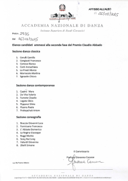 Visualizza elenco candidati ammessi alla seconda fase Premio