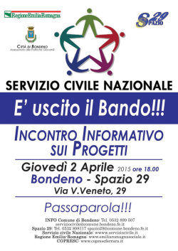 E ` uscito il Bando!!!