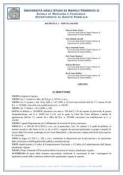 DSP/CILA/03/2015 - Universit&agrave; degli Studi di Napoli Federico II