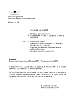 Direzione generale Direzione centrale organizzazione Roma