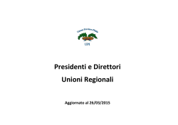 Presidenti e Direttori Unioni Regionali - UPI