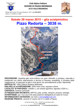 Pizzo Redorta – 3038 m. - CAI Alta Valle Brembana