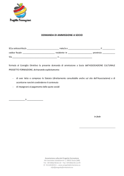 domanda di ammissione a Socio