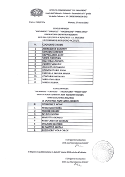 Graduatorie definitive sc. inf. NATI 2013 e NON RESIDENTI a.s.