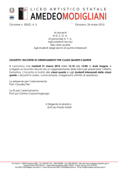 incontri di orientamento per classi quarte e quinte