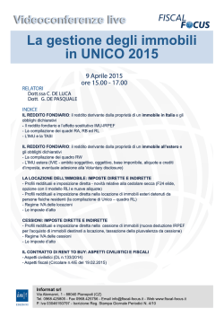 Programma Diretta Immobili in Unico 2015