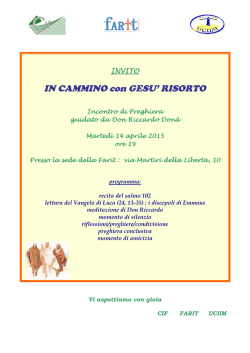 IN CAMMINO con GESU` RISORTO