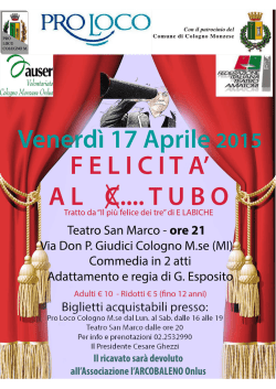 Venerdì 17 Aprile 2015 Felicità al C... Tubo