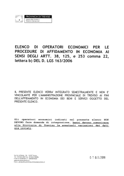 Elenco operatori economici - Progetti Internazionali