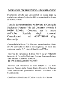 ISCRIZIONE ALBO CASSAZIONISTI - Ordine degli Avvocati di Varese