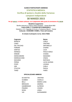 30 MARZO 2015 - Ospedale di Circolo e Fondazione Macchi