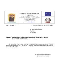 Circolare graduatoria provvisoria interna