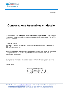 convocazione di assemblea a Ciampino del 27 marzo 2015