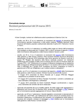 Decisioni parlamentari del 24 marzo 2015