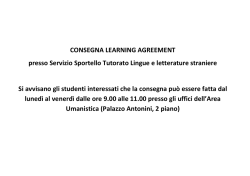 Dove consegnare il Learning Agreement per i corsi di Lingue