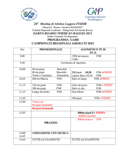 Programma campionato regionale di atletica