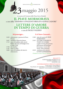 IL PIAVE MORMORAVA LETTERE D`AMORE IN TEMPO DI GUERRA