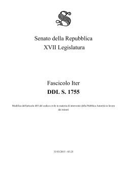 Senato della Repubblica XVII Legislatura Fascicolo Iter DDL S. 1755