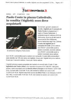 Paolo Conte in piazza Cattedrale, in vendita i biglietti: ecco dove