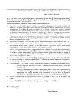 Informativa Privacy - Cafissi Alvaro srl
