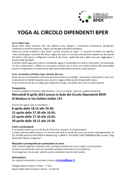 Volantino Yoga 2015 - Circolo Dipendenti BPER