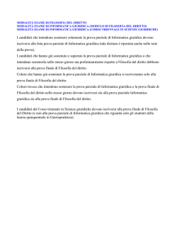 I candidati che intendono sostenere solamente la prova parziale di
