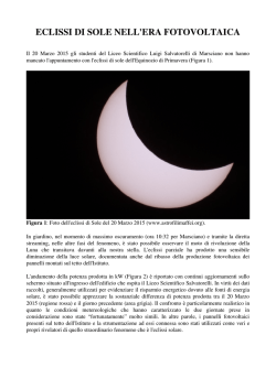 ECLISSI DI SOLE NELL`ERA FOTOVOLTAICA