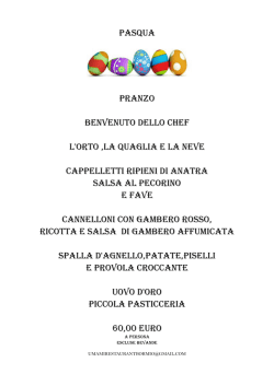 Scopri il menu di pasqua