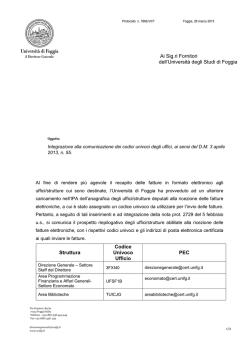 Integrazione alla comunicazione del direttore generale