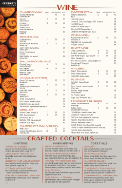 Wine & Cocktail Menu - George`s on the Town