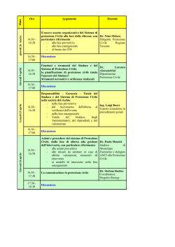 Il calendario degli incontri