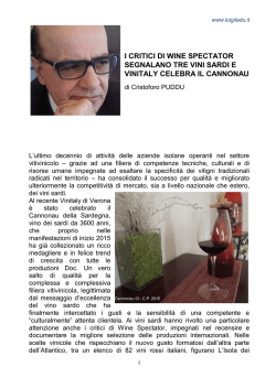 I CRITICI DI WINE SPECTATOR SEGNALANO TRE VINI SARDI E