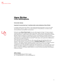 Hans Richter - Citt&agrave; di Lugano