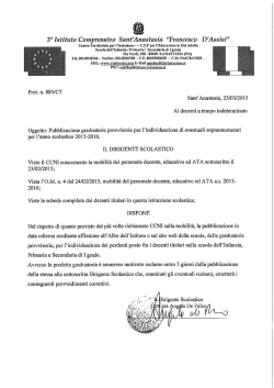 Pubblicazione graduatorie provvisorie