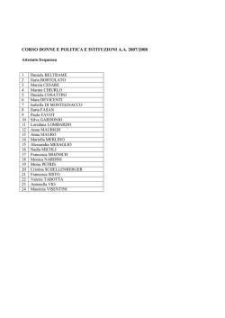 CORSO DONNE E POLITICA E ISTITUZIONI A.A. 2007/2008