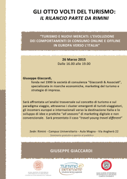 GLI OTTO VOLTI DEL TURISMO: