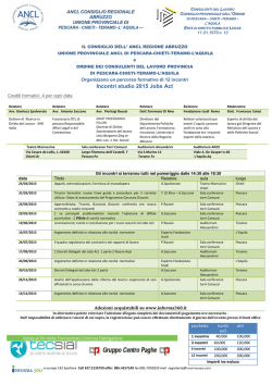 Il programma degli incontri