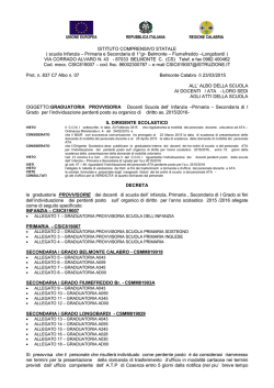 ISTITUTO COMPRENSIVO STATALE ( scuola Infanzia &ndash; Primaria e