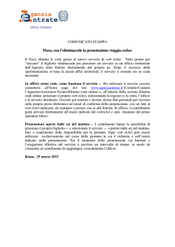 comunicato - Agenzia delle Entrate