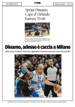 Dinamo, adesso &egrave; caccia a Milano
