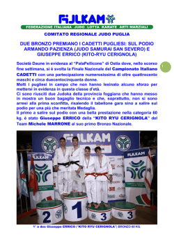 due bronzo premiano i cadetti pugliesi