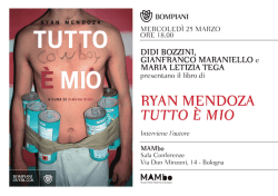 Invito presentazione Ryan Mendoza. Tutto &egrave; mio