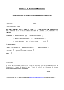 Domanda di richiesta di Patrocinio